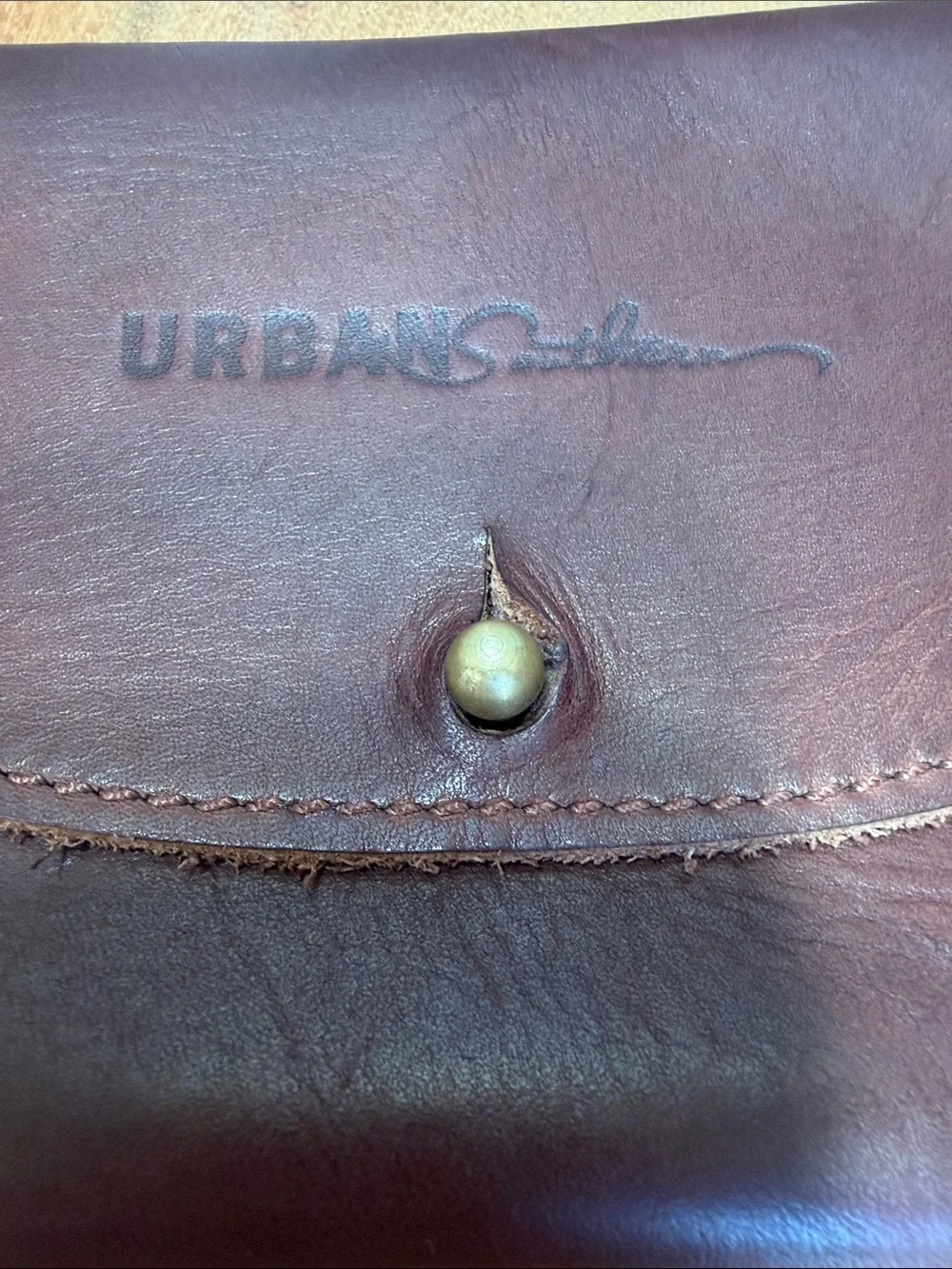 Urban Southern Rustic Full Grain Leather Ruby Wristlet Wallet Brown VGUC